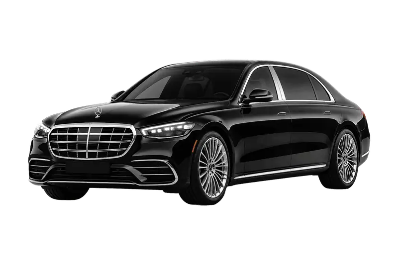 Mercedes-Benz S-Class, black, studio photograph